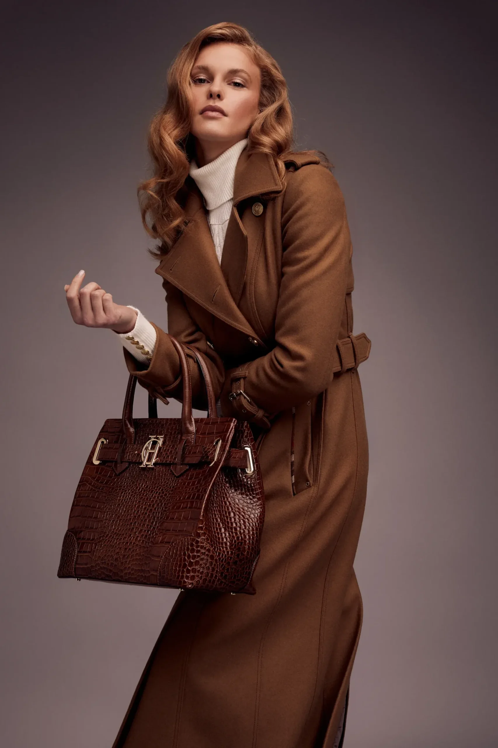 Holland Cooper The Brompton Tote Tan Croc Sale