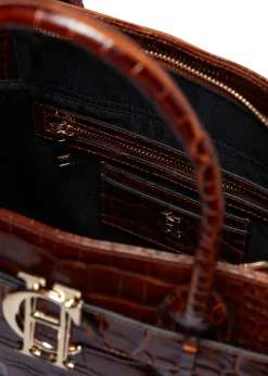Holland Cooper The Brompton Tote Tan Croc Sale