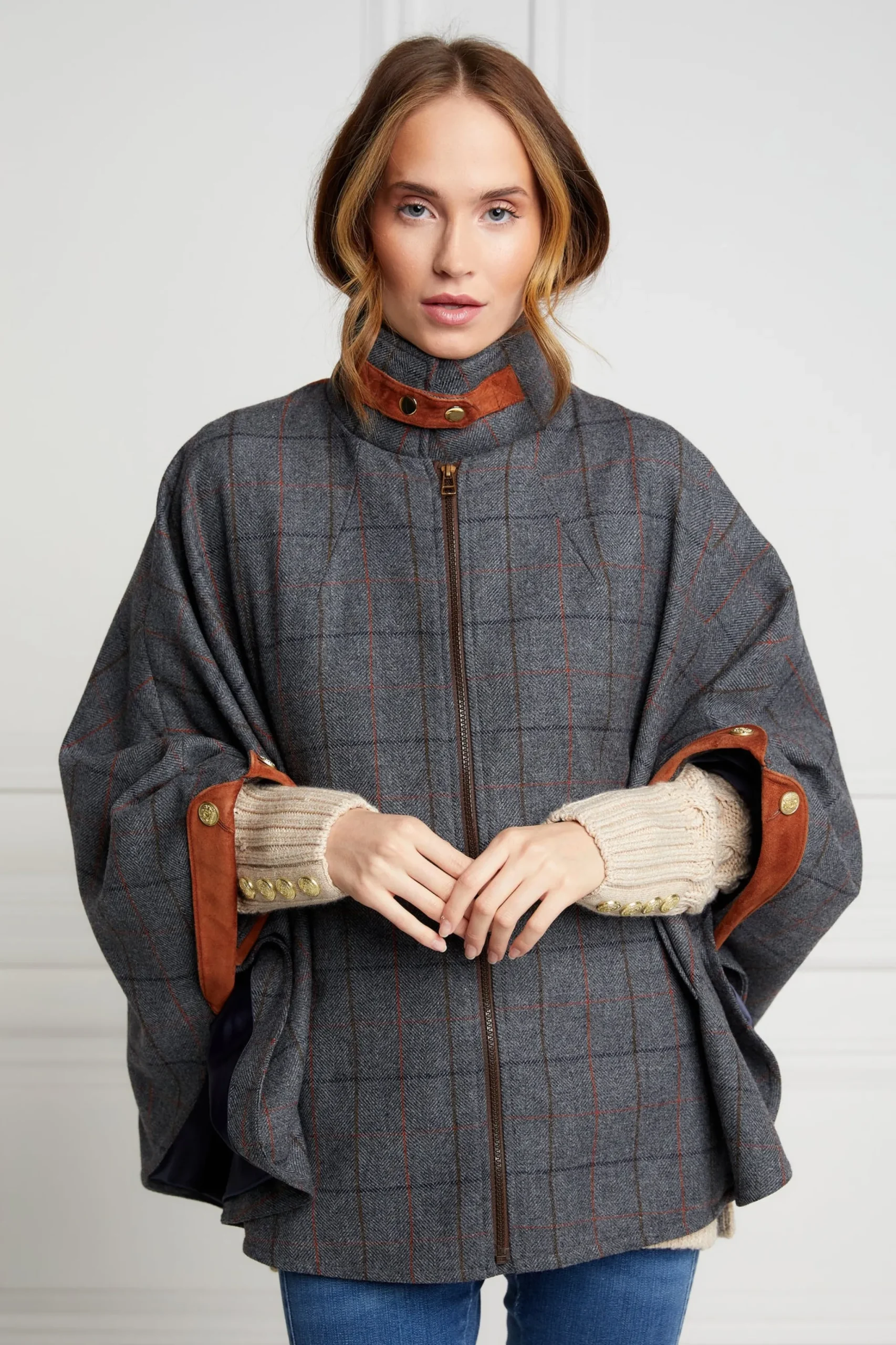 Holland Cooper The Classic Cape Mid Blue Check Discount
