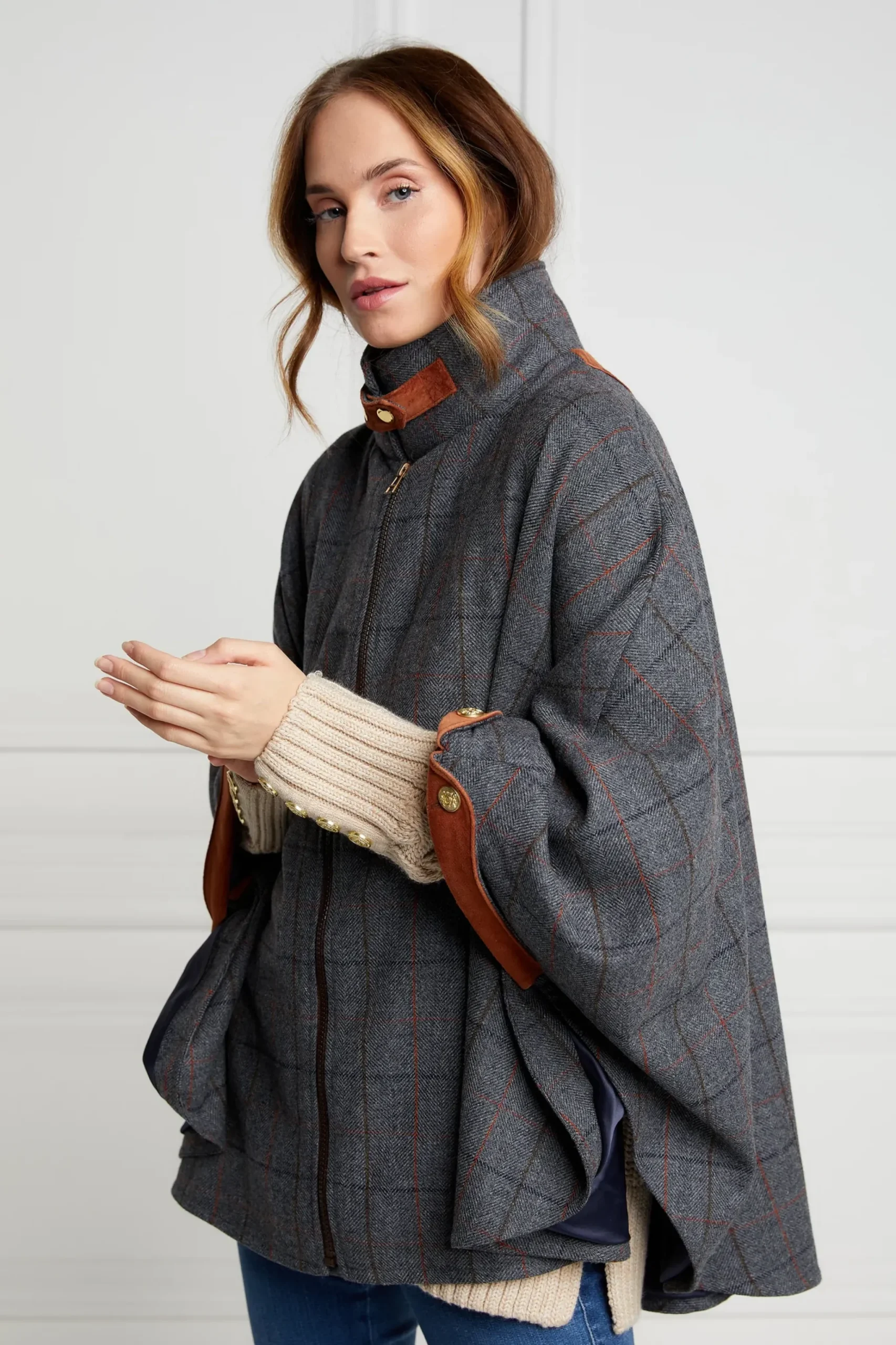 Holland Cooper The Classic Cape Mid Blue Check Discount