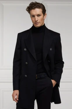 Holland Cooper The Double Breasted Coat Soft Black Clearance