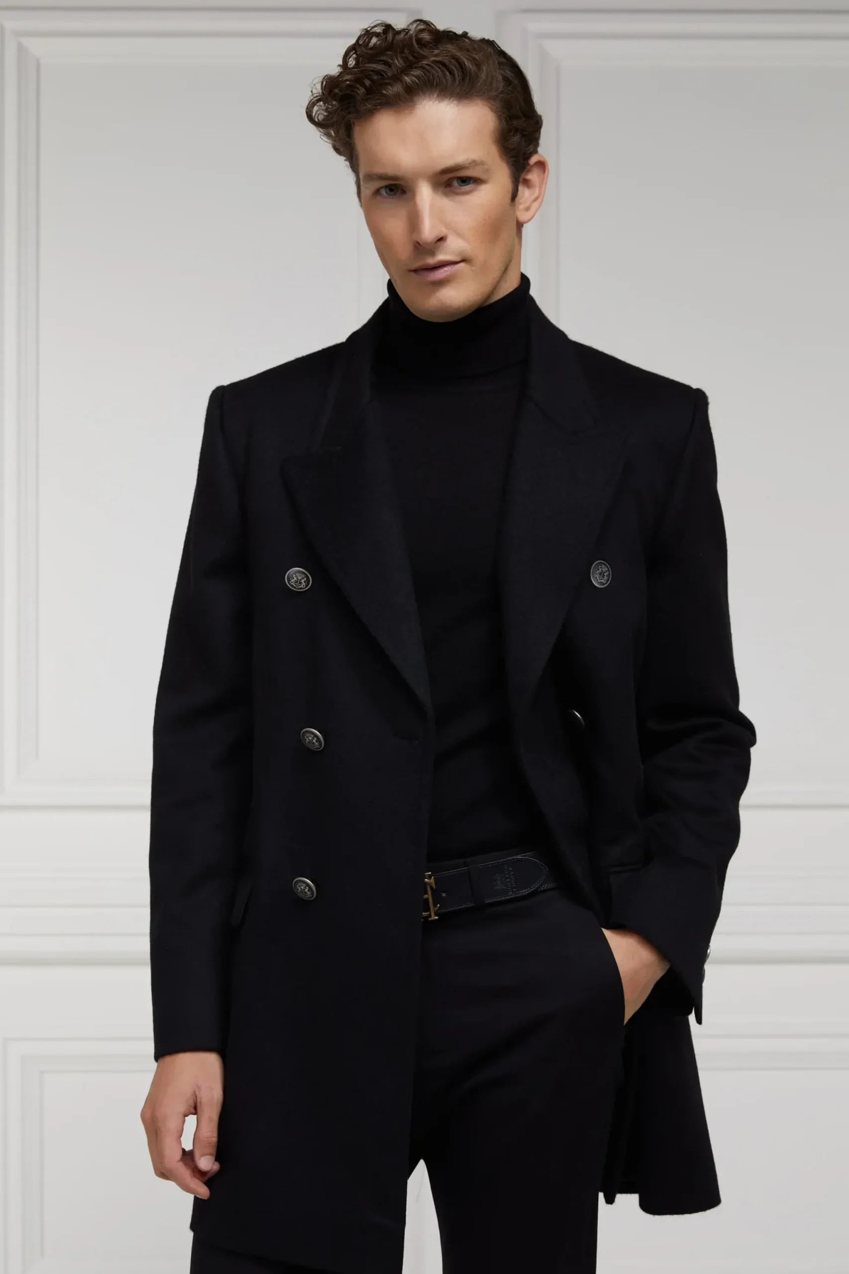 Holland Cooper The Double Breasted Coat Soft Black Clearance