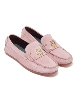 Holland Cooper The Driving Loafer Soft Pink Suede Hot