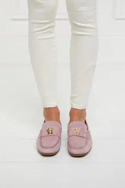 Holland Cooper The Driving Loafer Soft Pink Suede Hot