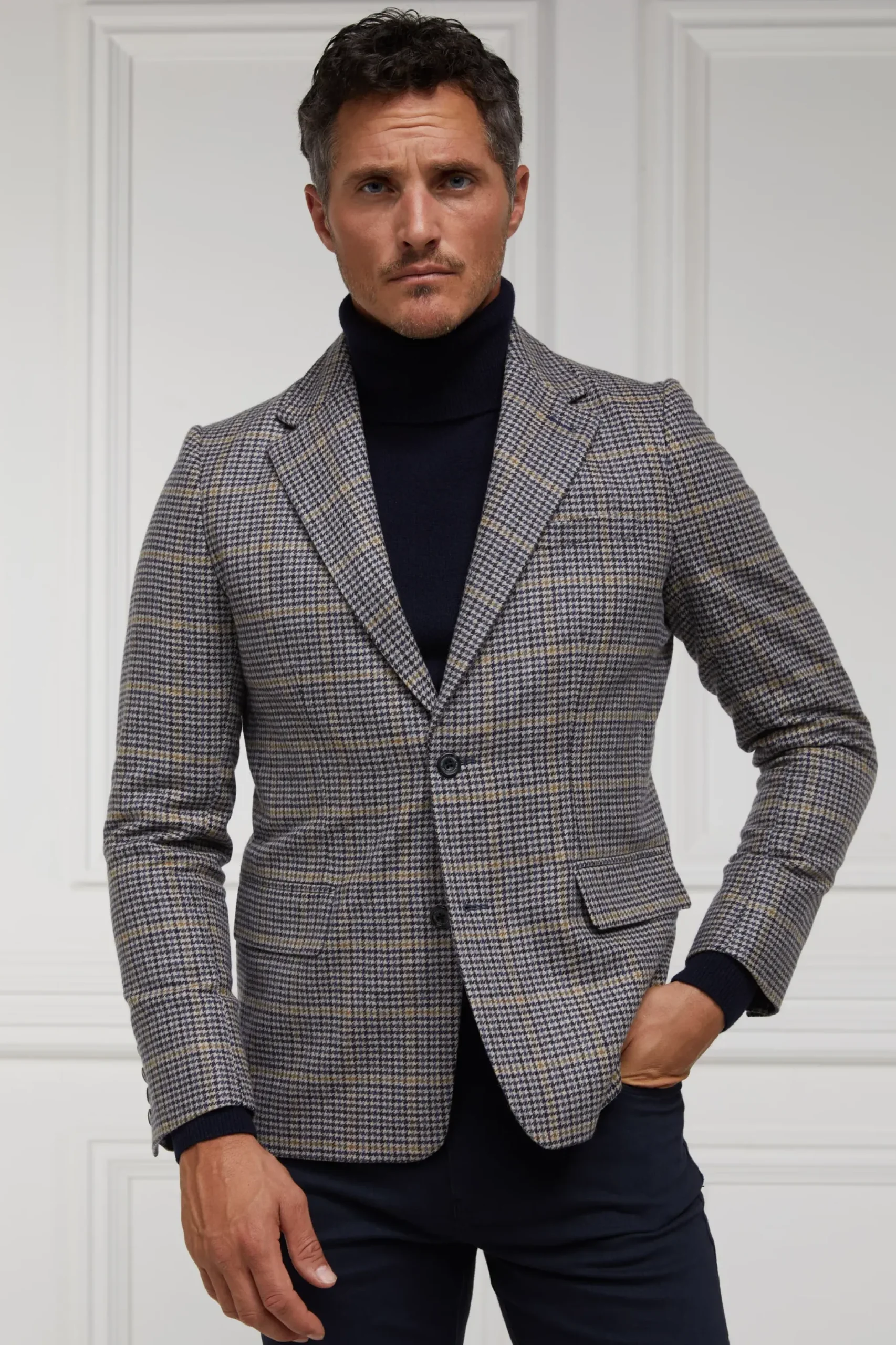 Holland Cooper The Single Breasted Blazer Prince Of Wales Navy