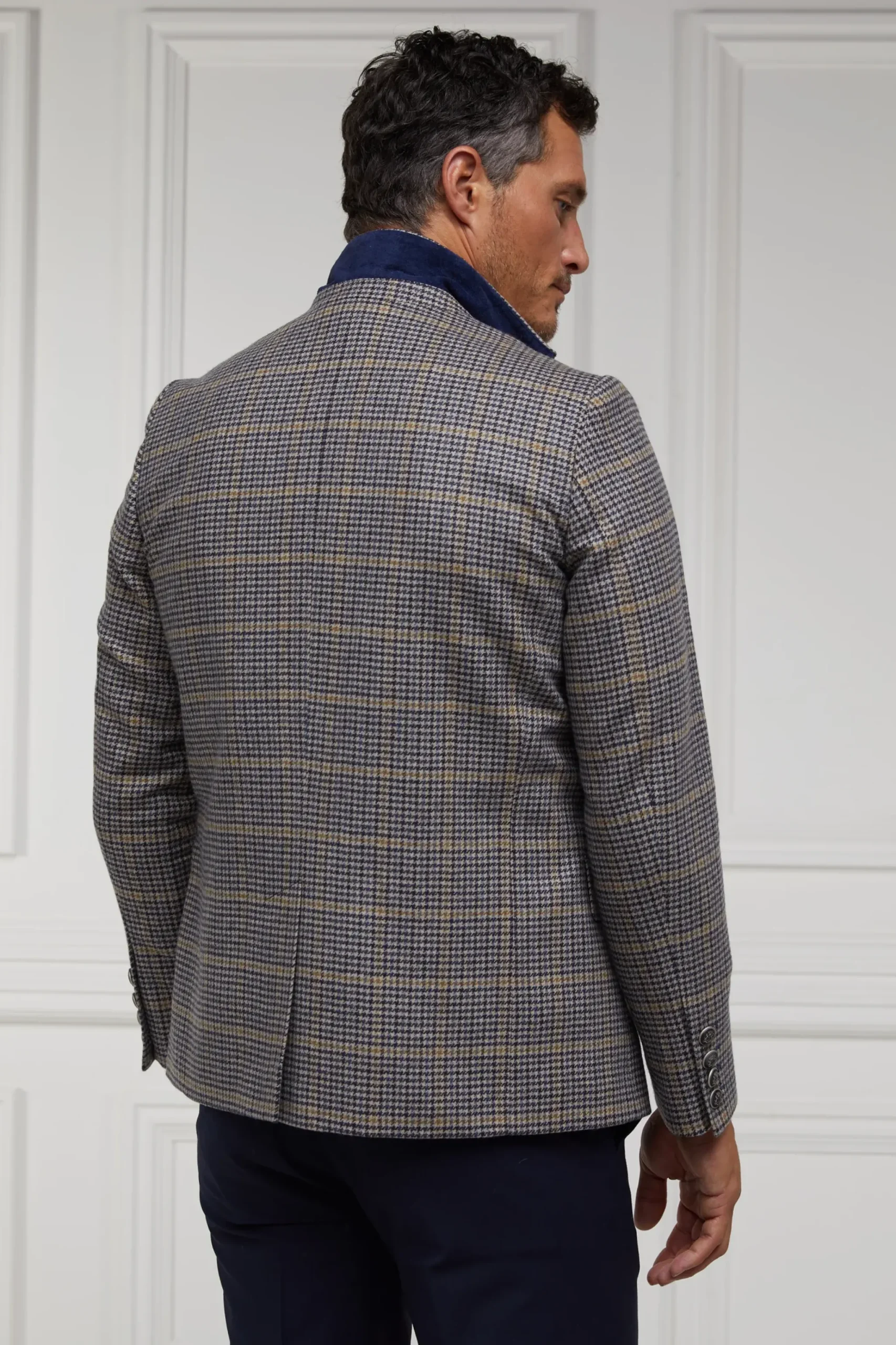 Holland Cooper The Single Breasted Blazer Prince Of Wales Navy