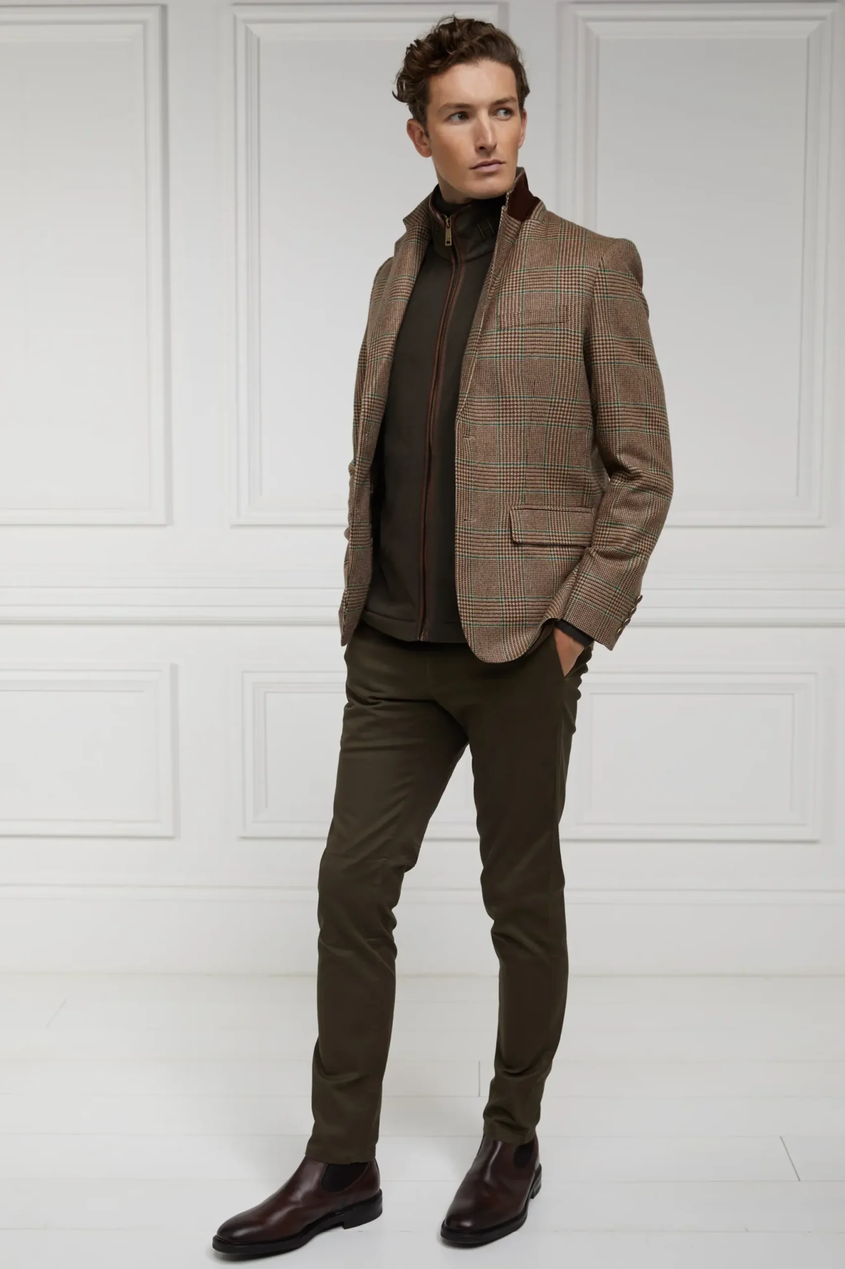 Holland Cooper The Single Breasted Blazer Clarence Check Forest Sale