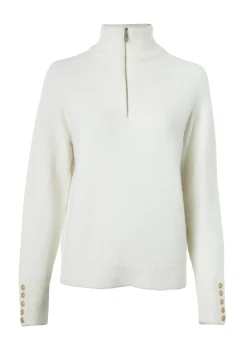 Holland Cooper Tori Half Zip Knit Natural New
