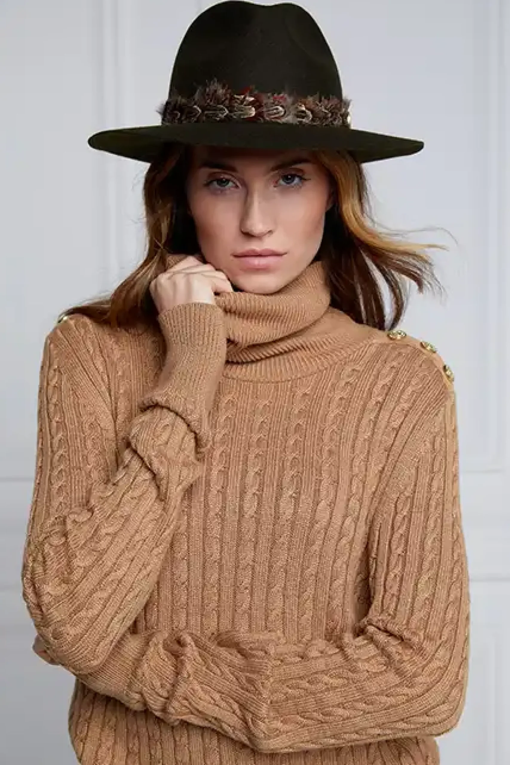 Holland Cooper Trilby Hat Double Feather Band Forest Green Sale
