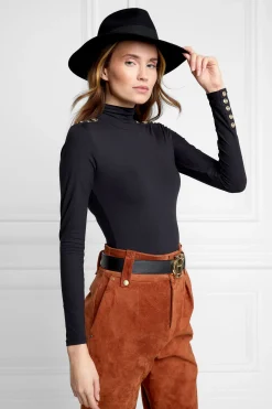 Holland Cooper Trilby Hat Gold Feather Black Hot