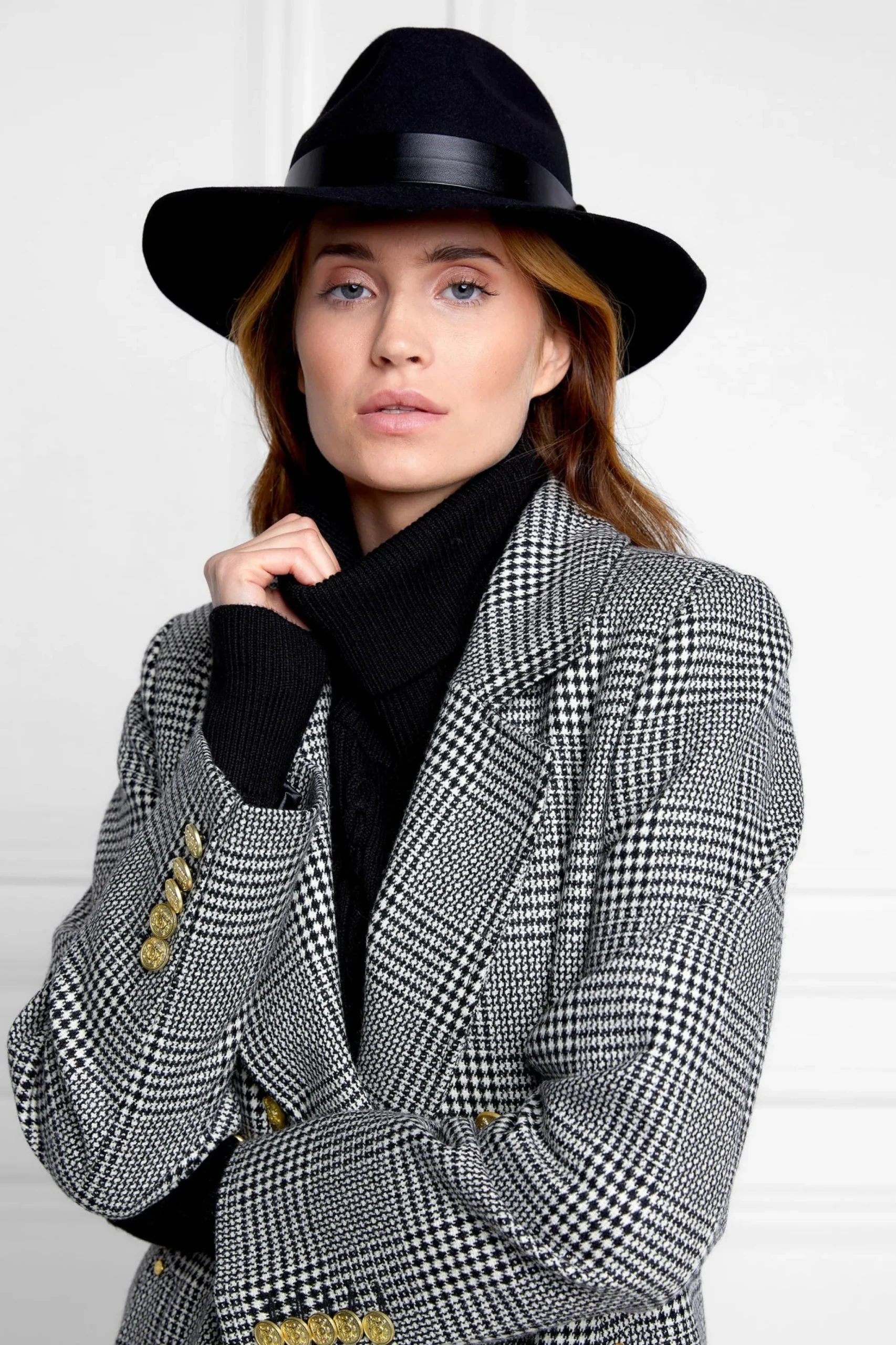 Holland Cooper Trilby Hat Leather Band Black Outlet