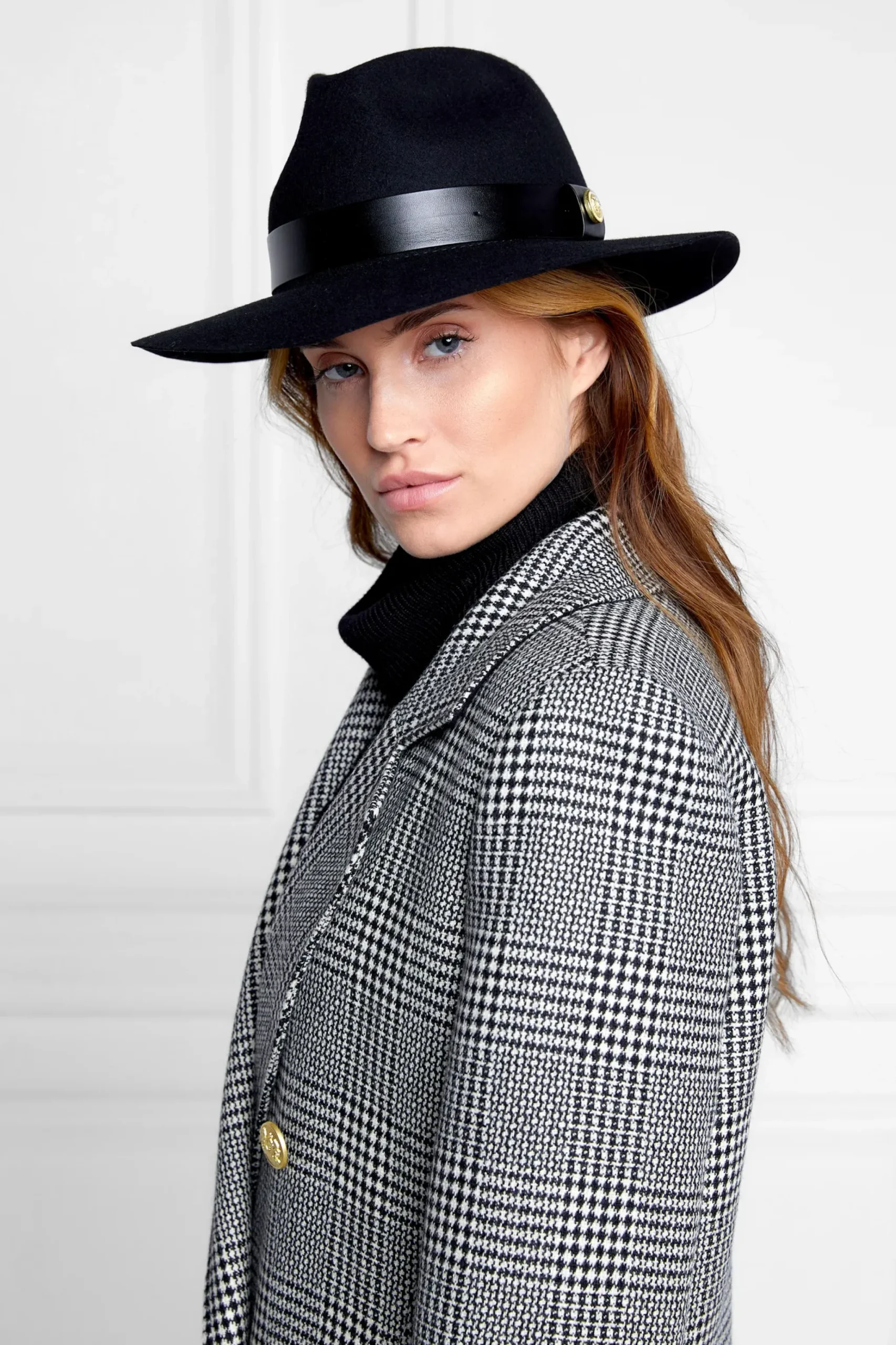 Holland Cooper Trilby Hat Leather Band Black Outlet