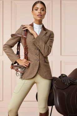 Holland Cooper Tweed Riding Jacket Tawny Brown Clearance