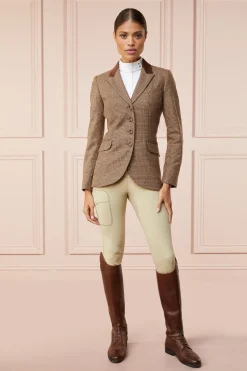 Holland Cooper Tweed Riding Jacket Tawny Brown Clearance