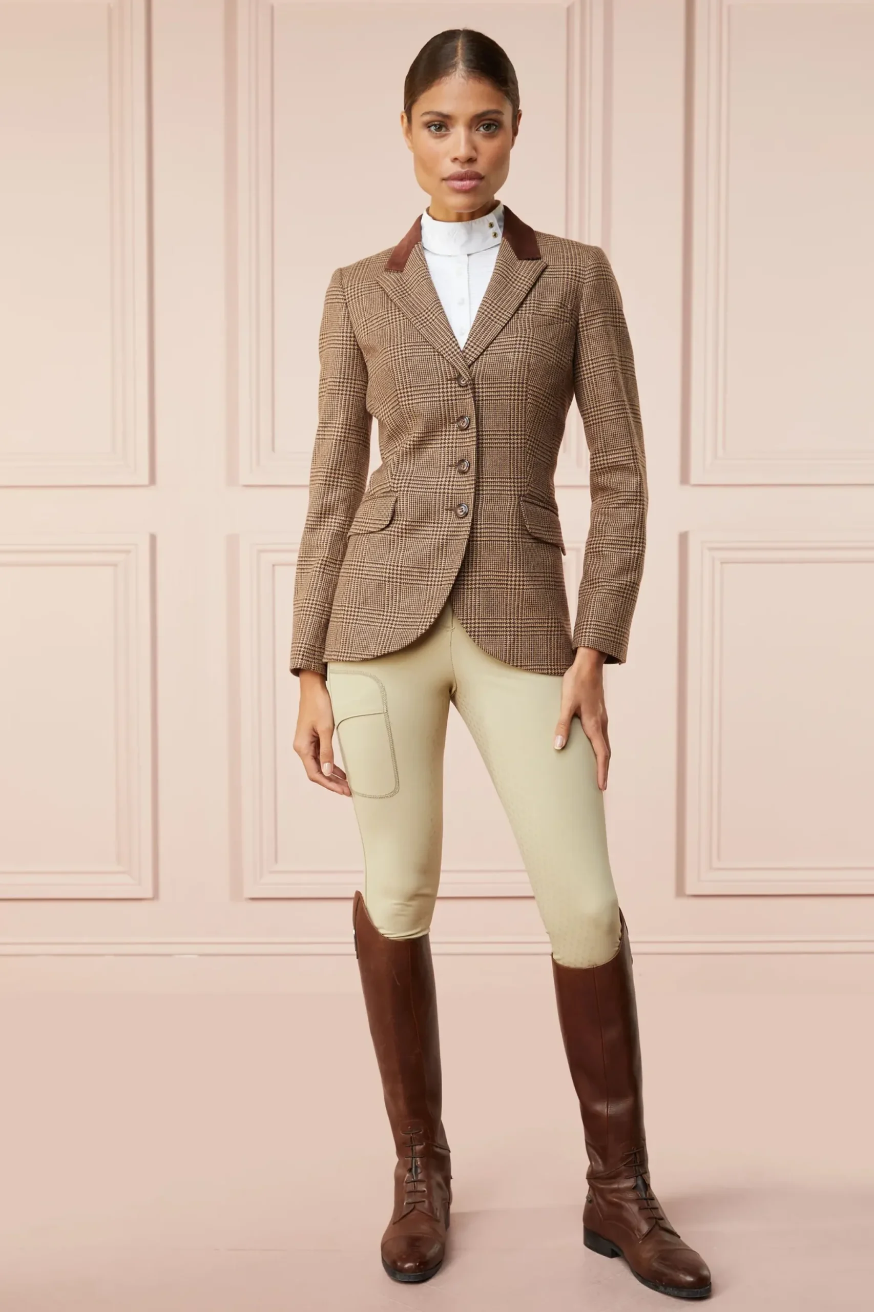 Holland Cooper Tweed Riding Jacket Tawny Brown Clearance