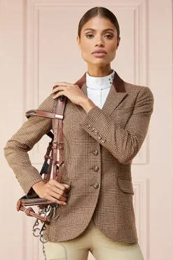 Holland Cooper Tweed Riding Jacket Tawny Brown Clearance