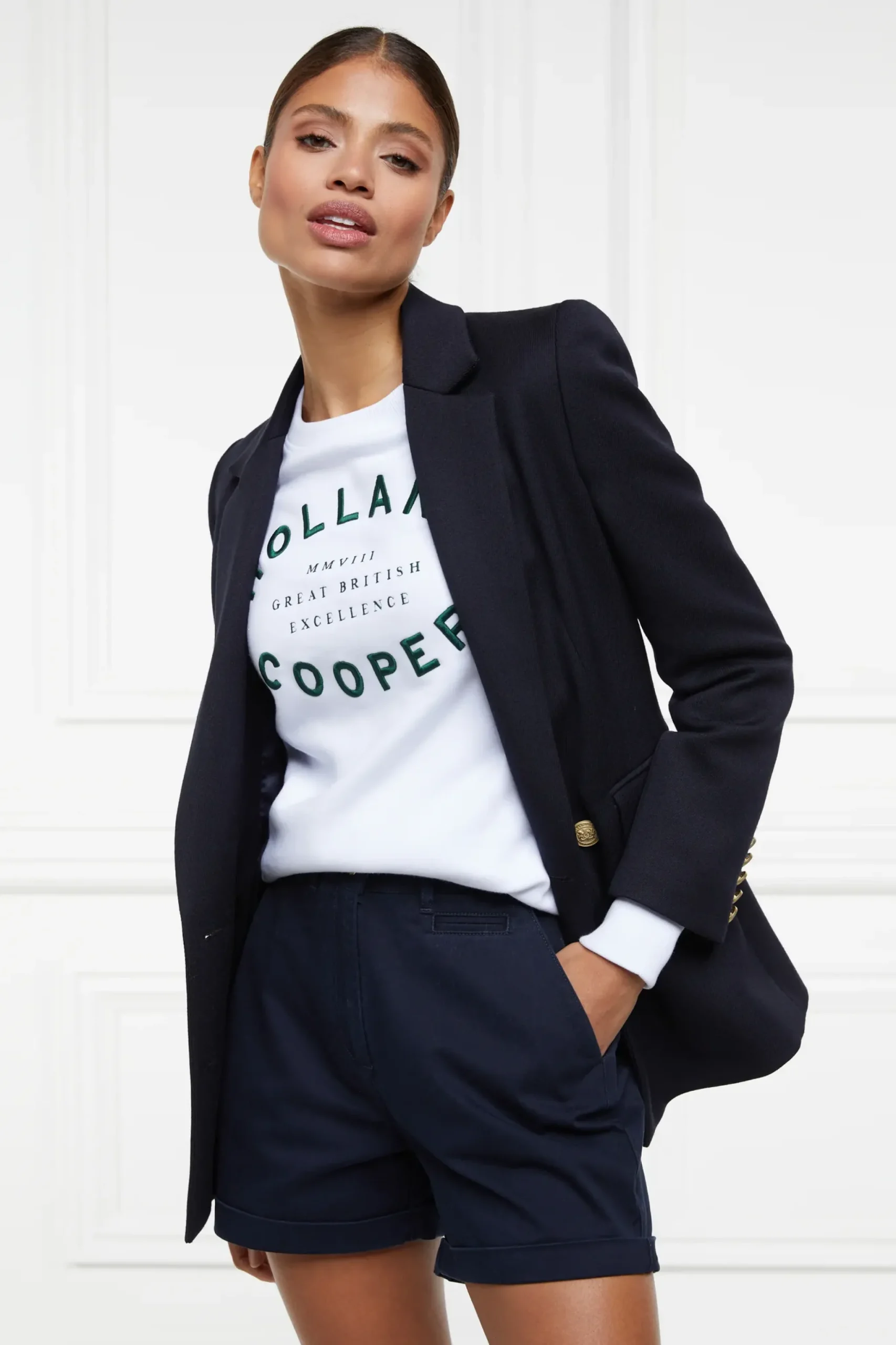 Holland Cooper Varsity Crew White Sale