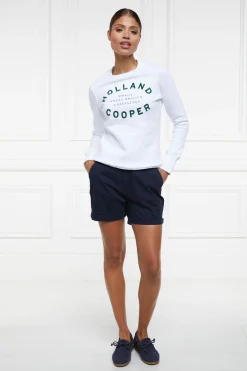 Holland Cooper Varsity Crew White Sale