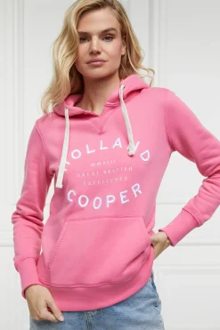 Holland Cooper Varsity Hoodie Peony Pink New