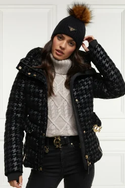 Holland Cooper Vermont Puffer Jacket Mono Houndstooth Sale