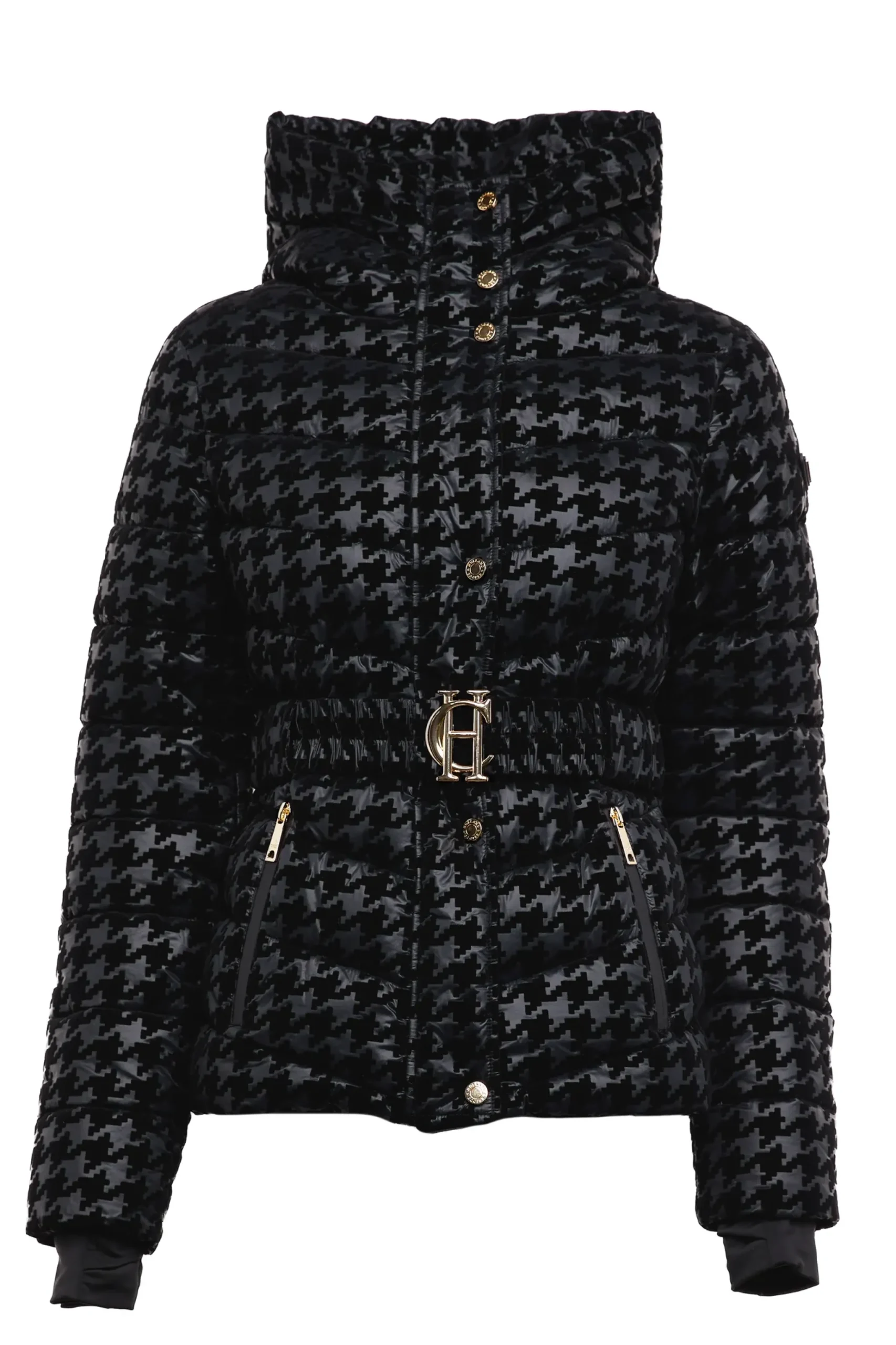 Holland Cooper Vermont Puffer Jacket Mono Houndstooth Sale