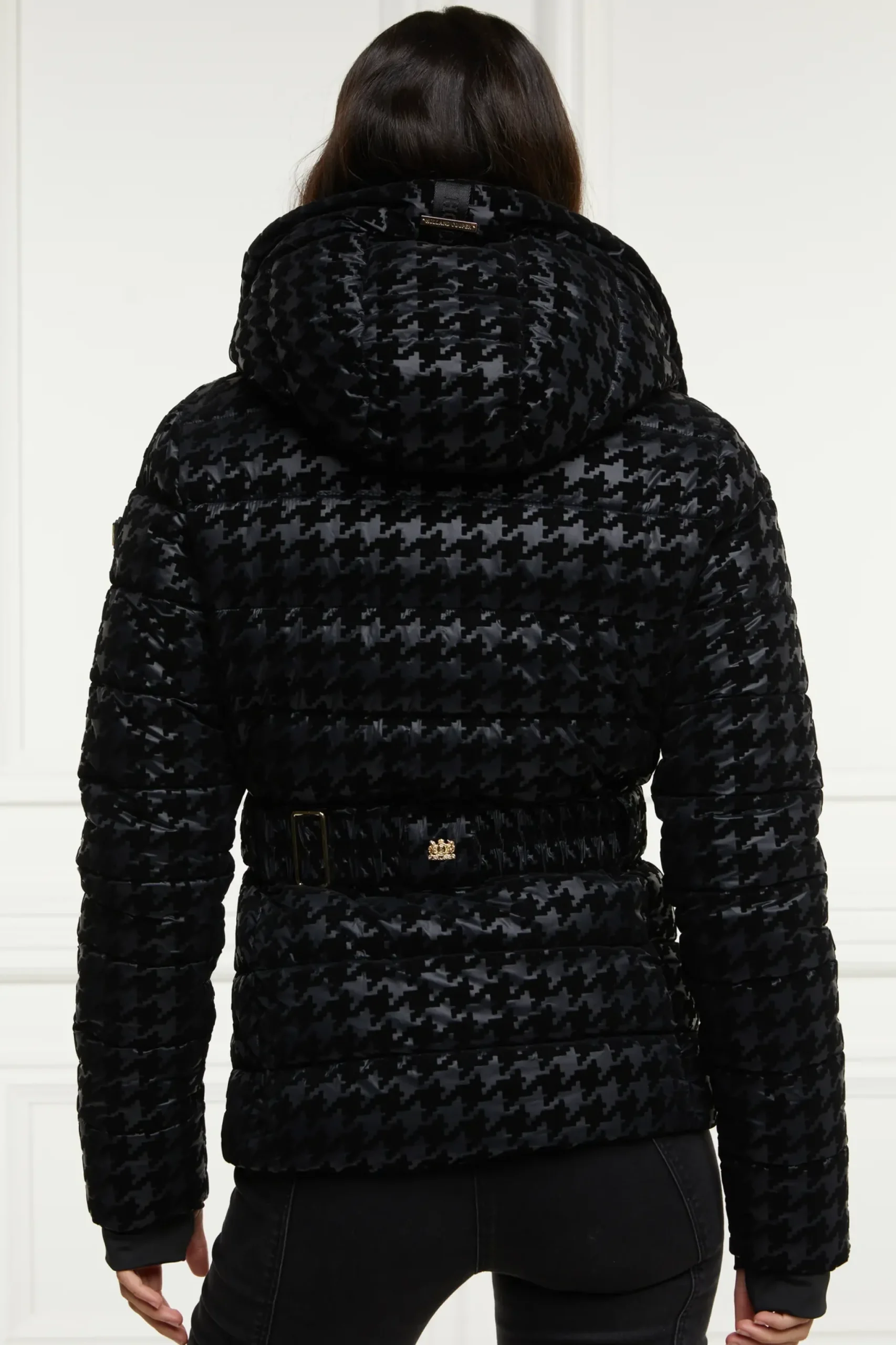 Holland Cooper Vermont Puffer Jacket Mono Houndstooth Sale