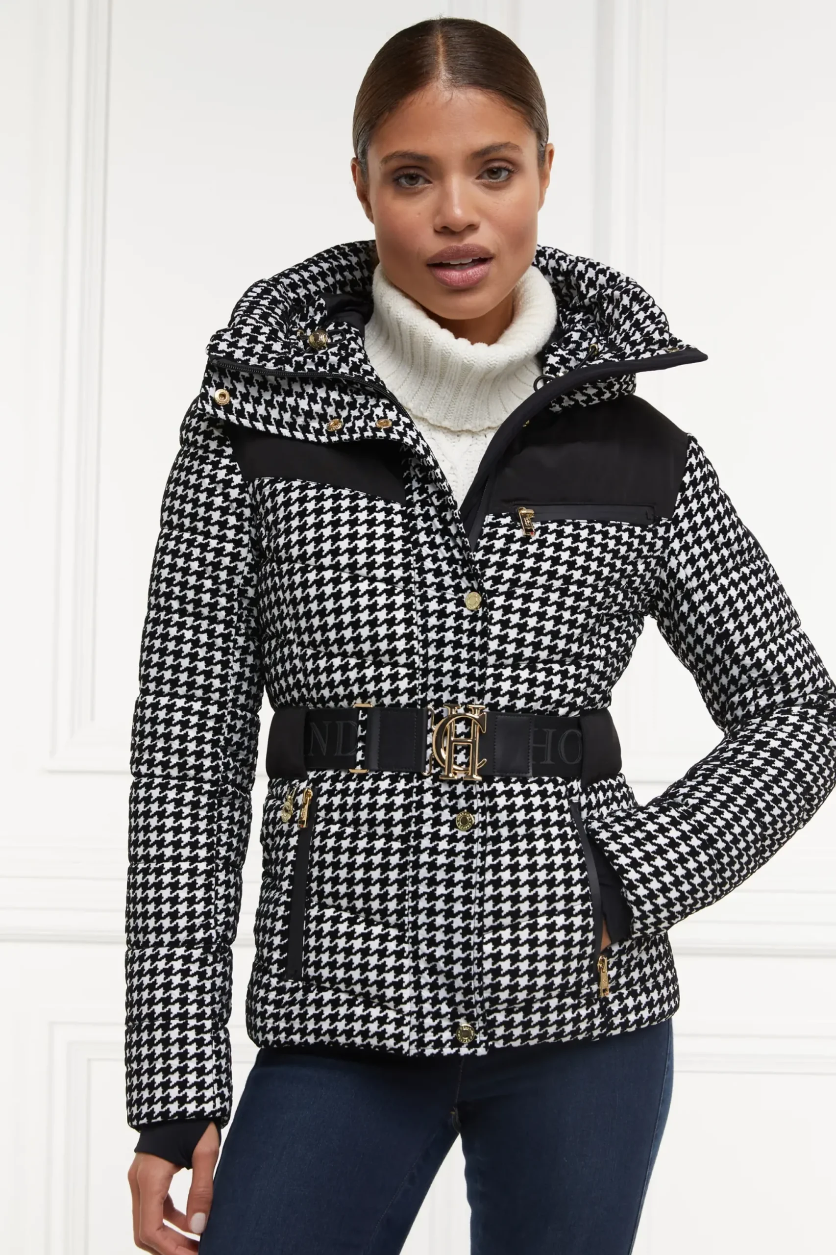 Holland Cooper Vermont Puffer Jacket Houndstooth Online
