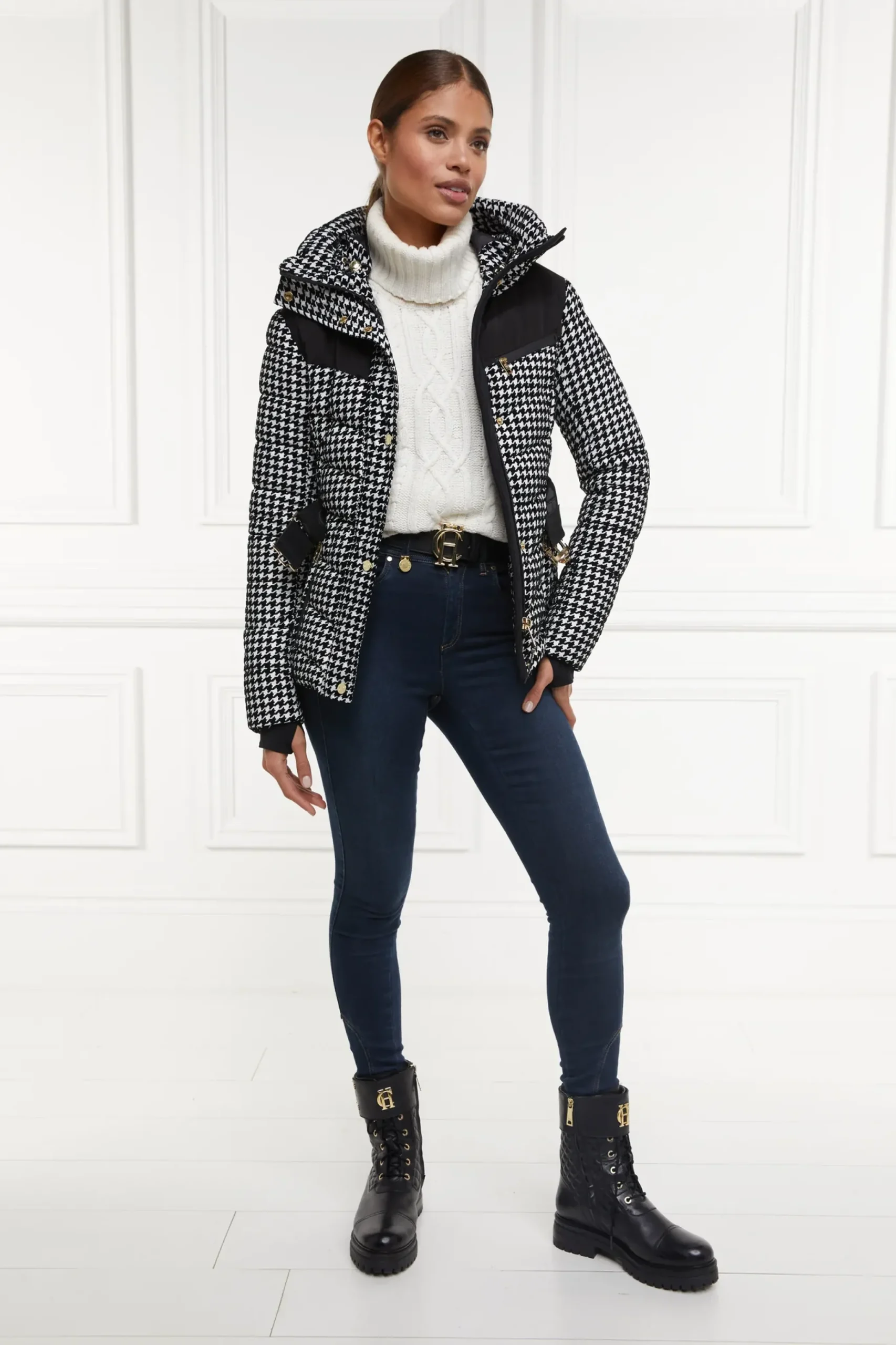 Holland Cooper Vermont Puffer Jacket Houndstooth Online
