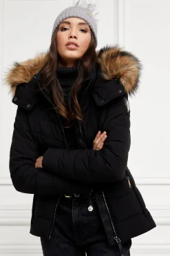 Holland Cooper Whistler Puffer Jacket Black Natural Outlet