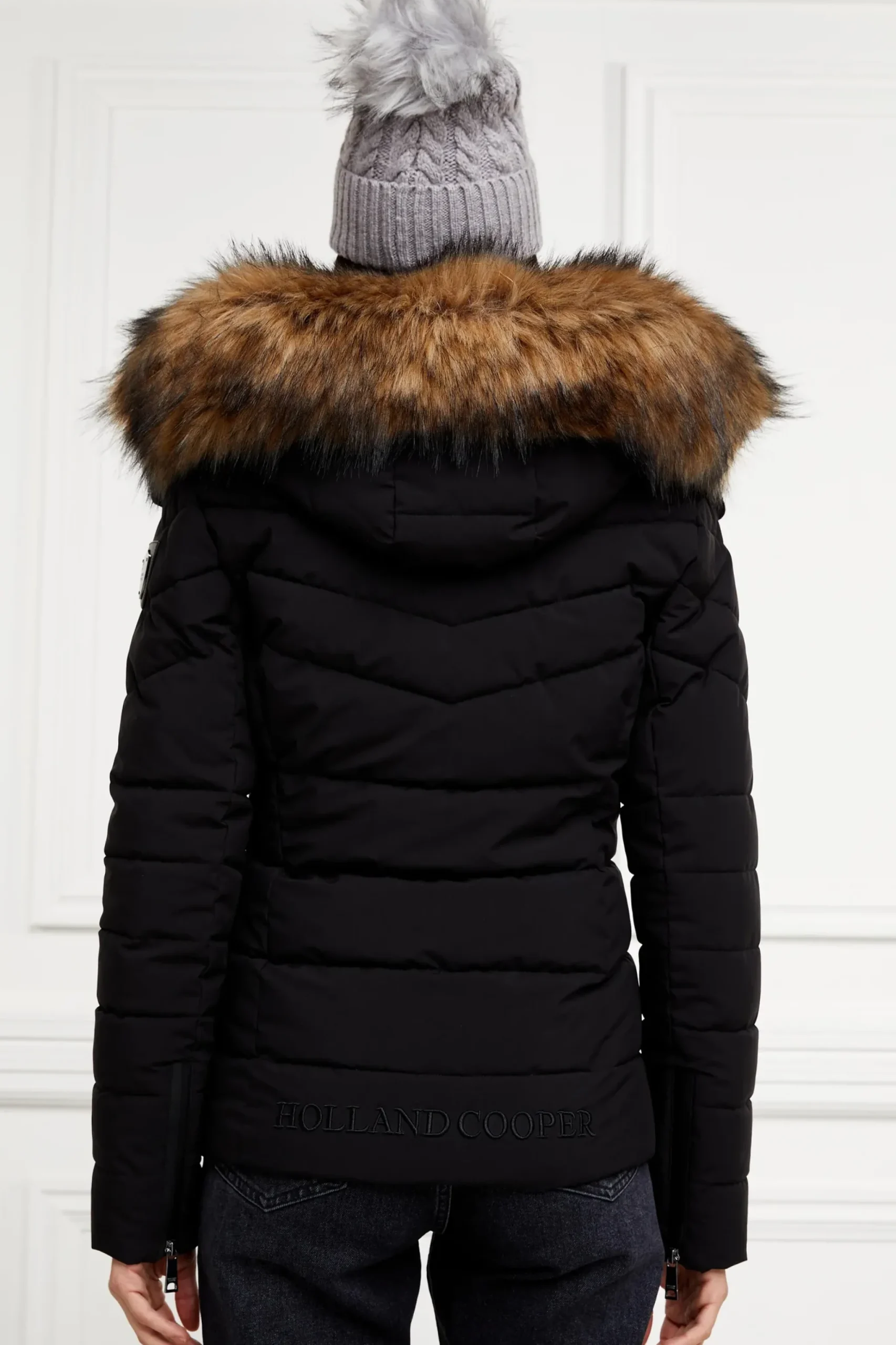 Holland Cooper Whistler Puffer Jacket Black Natural Outlet