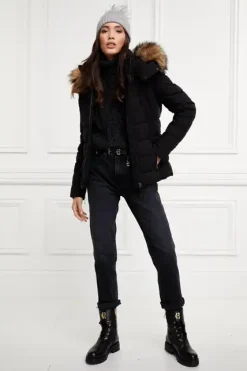 Holland Cooper Whistler Puffer Jacket Black Natural Outlet