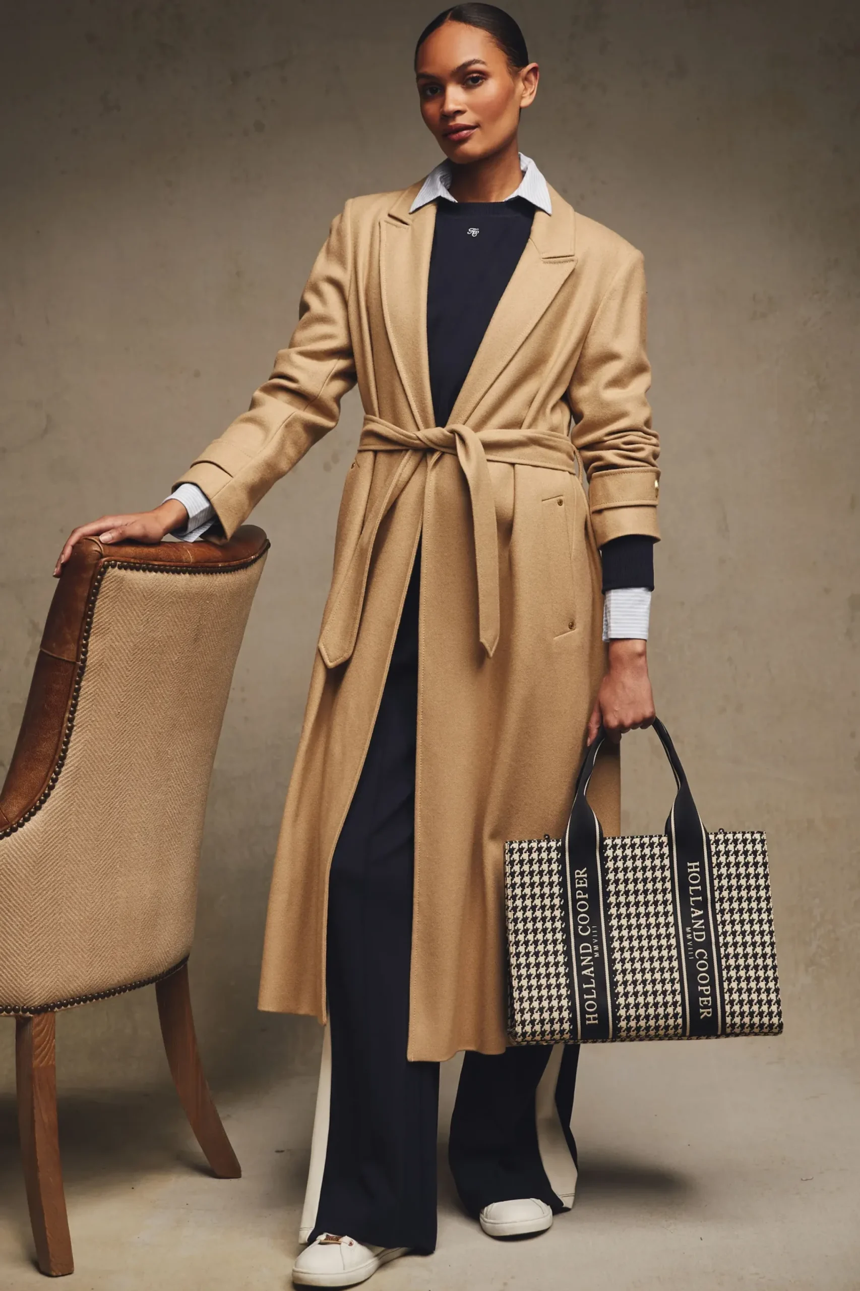 Holland Cooper Wrap Coat Camel Online