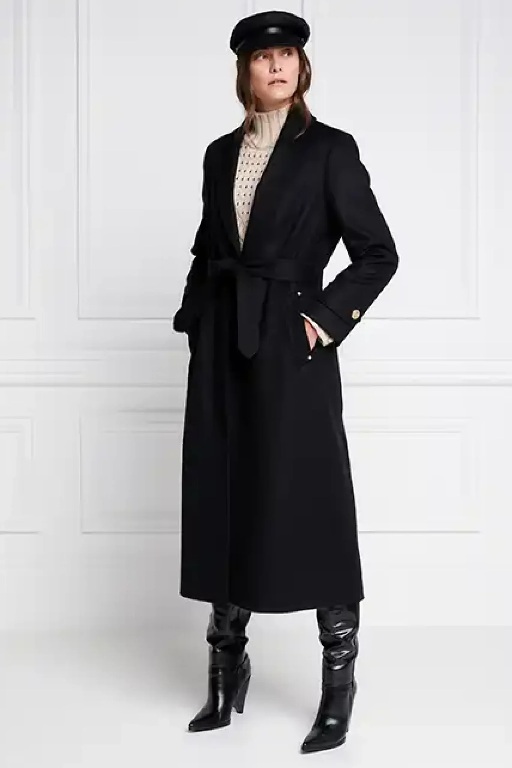 Holland Cooper Wrap Coat Soft Black Best