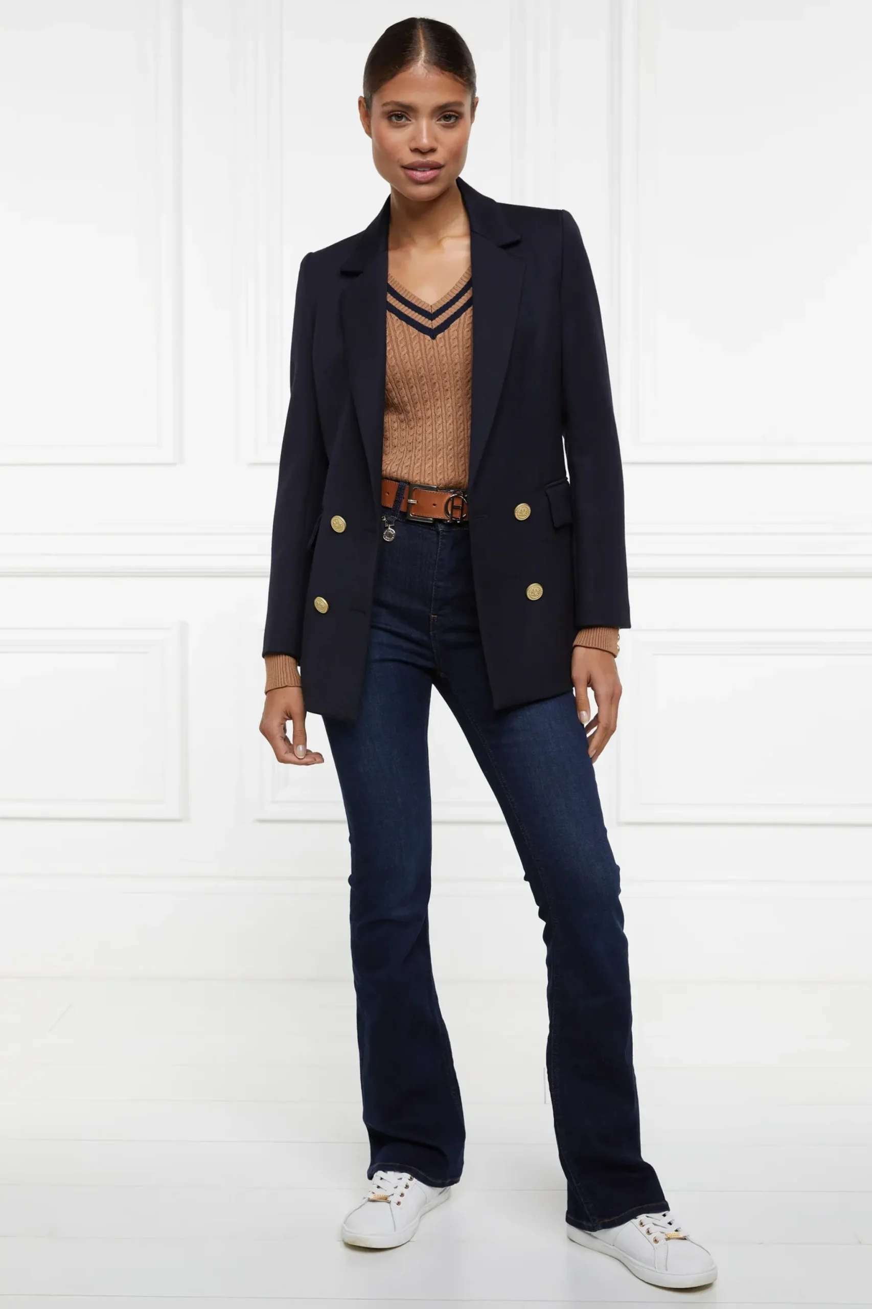 Holland Cooper Zoe Knit Dark Camel Marl Sale