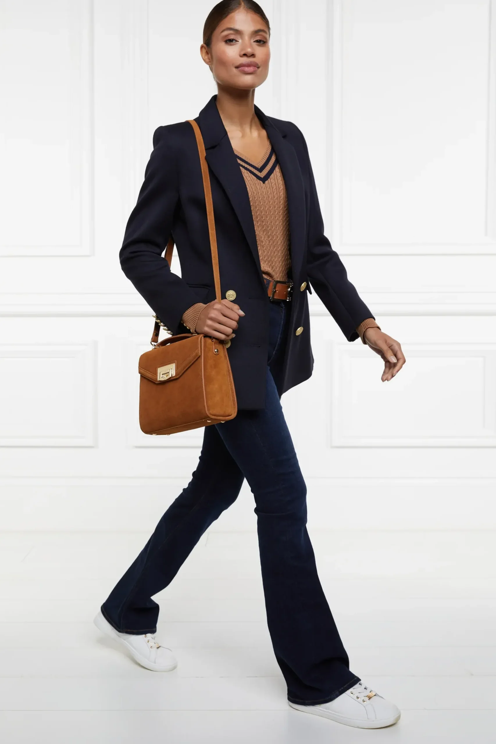 Holland Cooper Zoe Knit Dark Camel Marl Sale