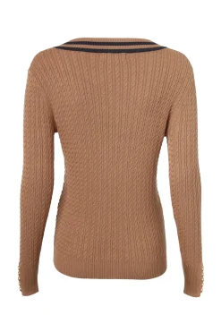Holland Cooper Zoe Knit Dark Camel Marl Sale